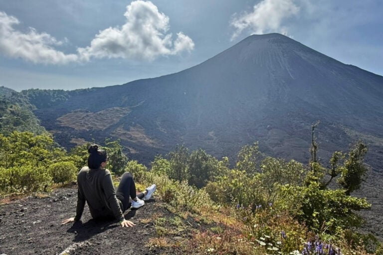 Taking in the view of Pacaya Volcano. Photo by Teresa Bergen
