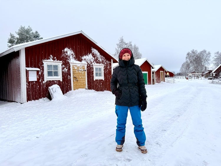 The author at Kukkola fishing village. Photo courtesy Janna Graber