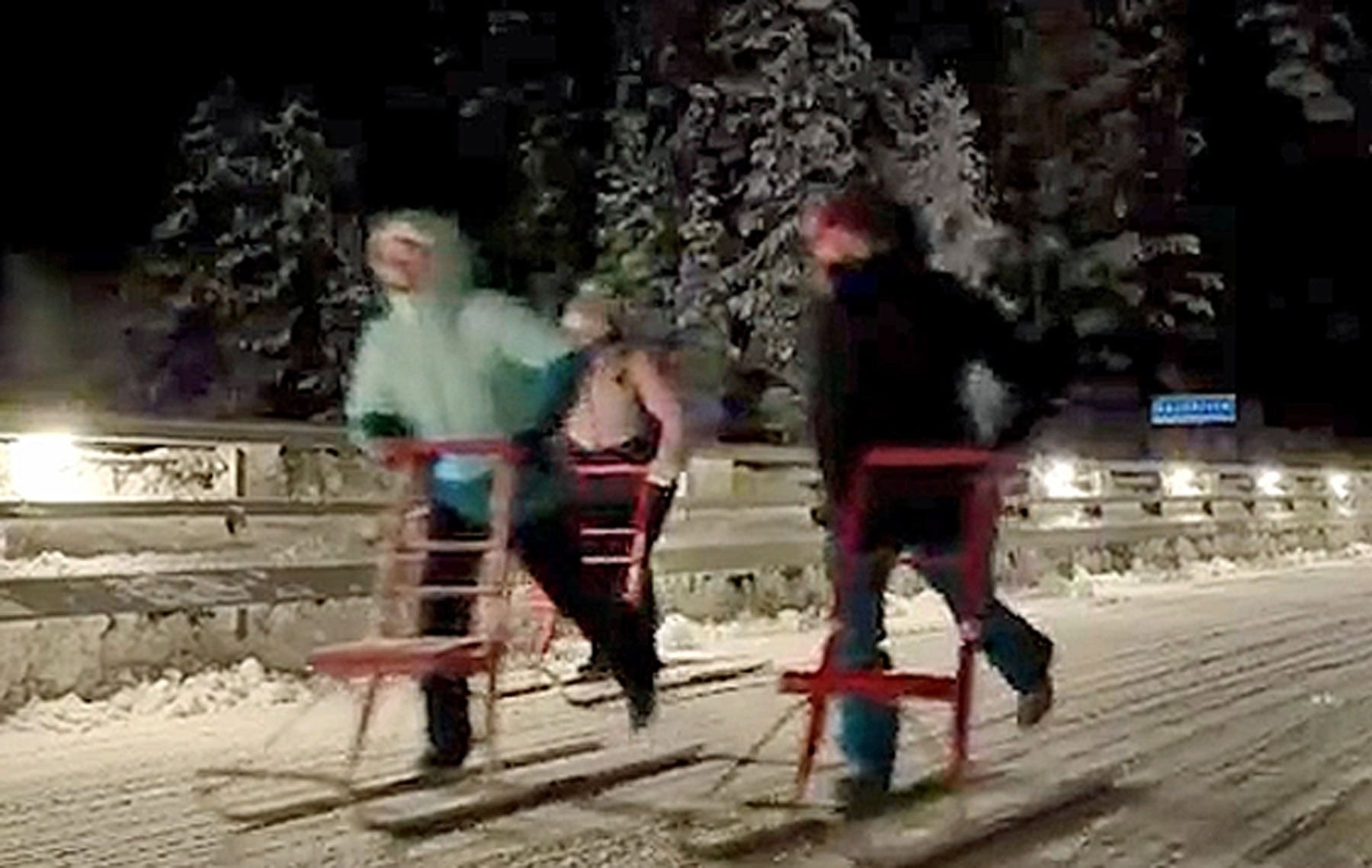 Racing on a kicksled. Photo courtesy Janna Graber