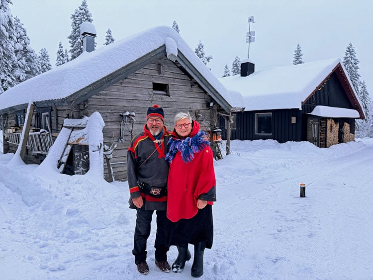 Pia and Henry Huuva welcome guests into their home at Huuva's Hideaway in Swedish Lapland. Photo by Janna Graber