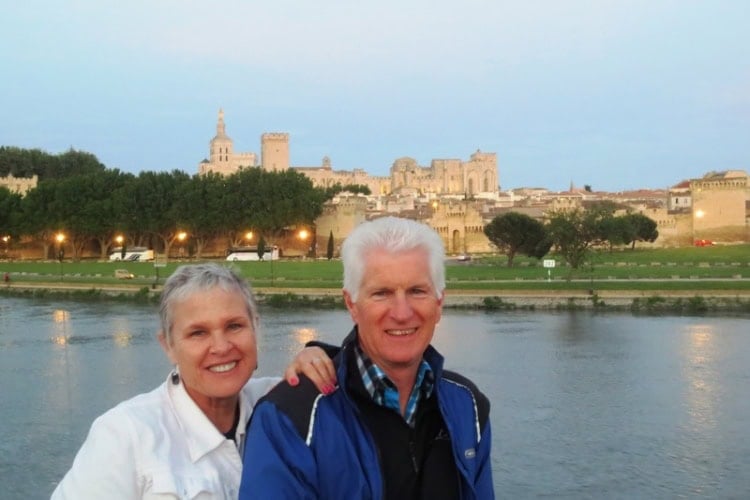 Brent and Jane with the backdrop of Avignon. Photo by Brent Cassie