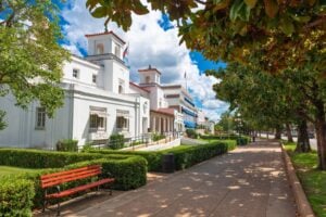 Bathhouse Row, Hot Springs Arkansas. Photo by Sean Pavone via iStock
