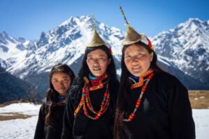 Laya woman from one of the world's highest permanent human settlements. Photo by Matt DeSilva, courtesy of MyBhutan