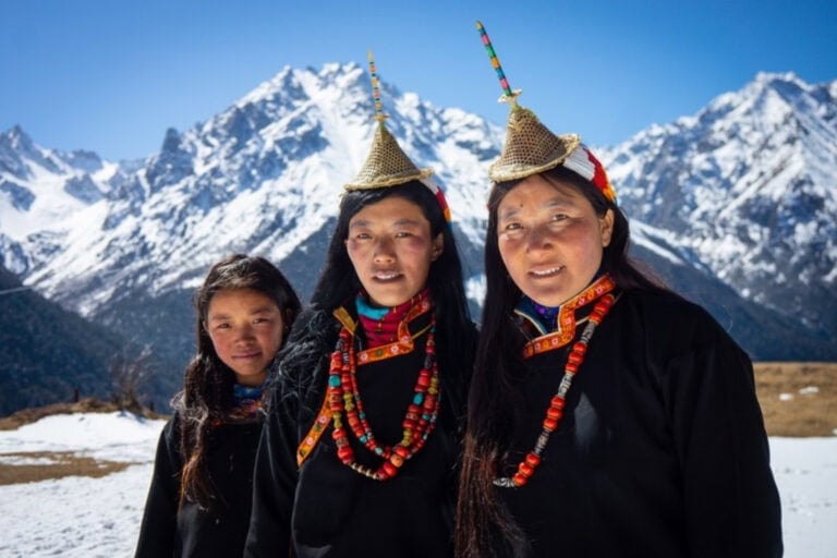 Laya woman from one of the world's highest permanent human settlements. Photo by Matt DeSilva, courtesy of MyBhutan