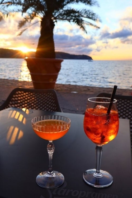 Cocktails on the seafront in Izola. Photo by Jessica Holmes