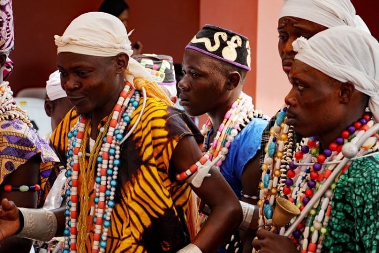 Colorful masquerade at the Voodoo Festival in Ouidah. Photo by Edward Placidi