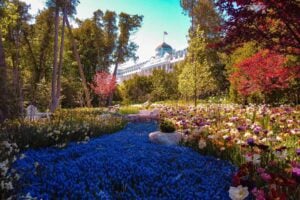 Grand Hotel Secret Garden in Mackinac Island, Michigan. Photo by Aaron Burden, Unsplash