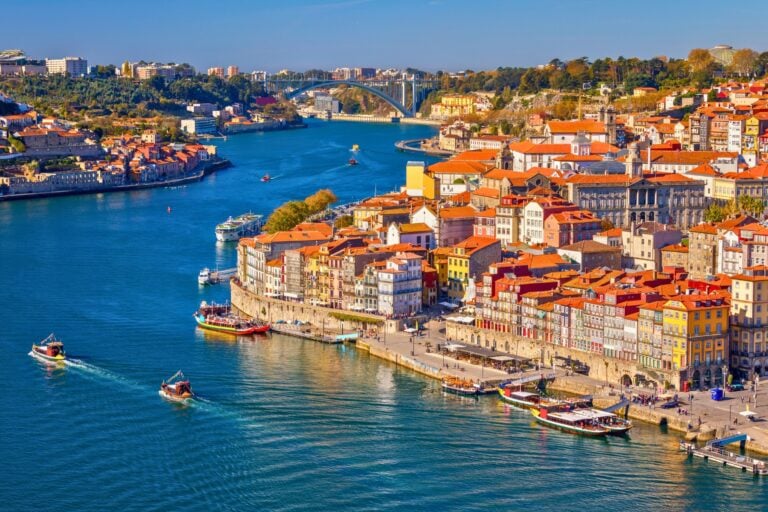 Porto, Portugal old town on the Douro River. Photo by DaLiu from Getty Images Pro via Canva
