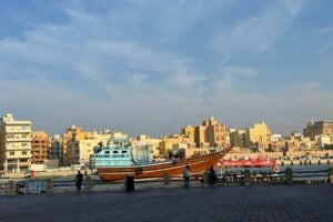 Strolling along Dubai Creek in the historical district.