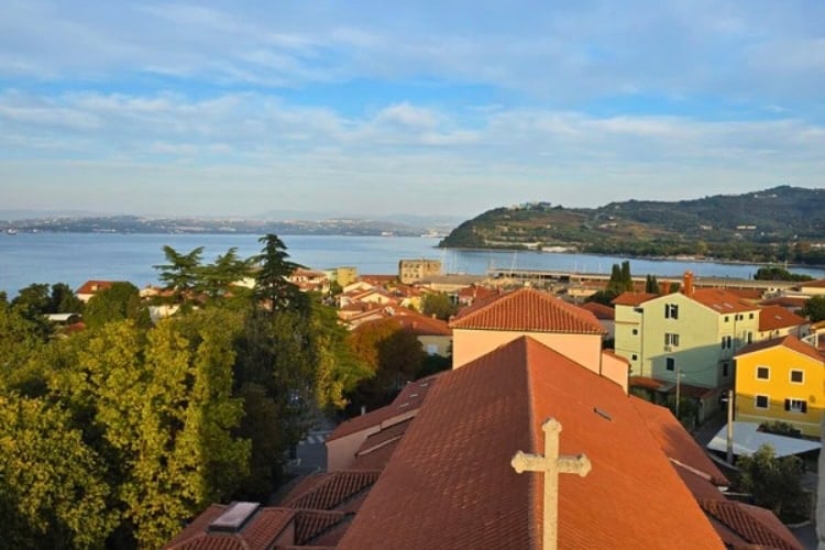 View over Izola from the bell tower of Župnija Izola church. Photo by Jessica Holmes