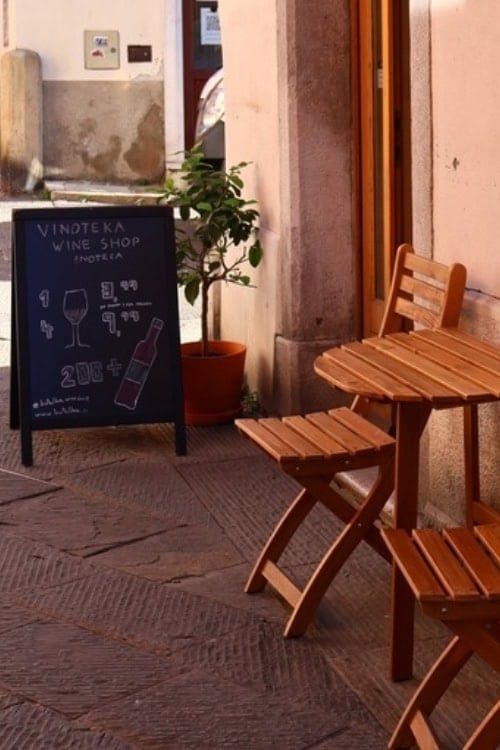 A wine bar in Koper. Photo by Jessica Holmes