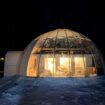 Sleep in a modern cabin inside an igloo-shaped dome