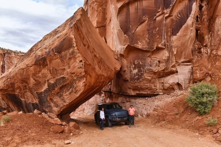 A popular selfie spot on Long Canyon Road in Canyonlands National Park. Photo by Tab Hauser