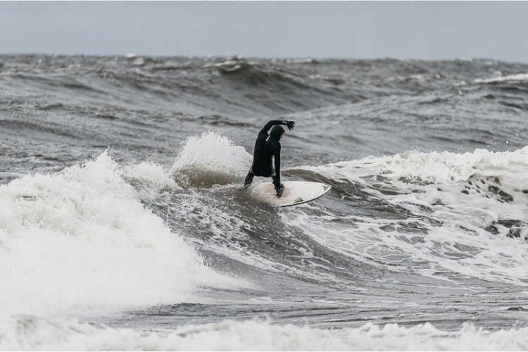 Riding the waves in Lithuania. 
