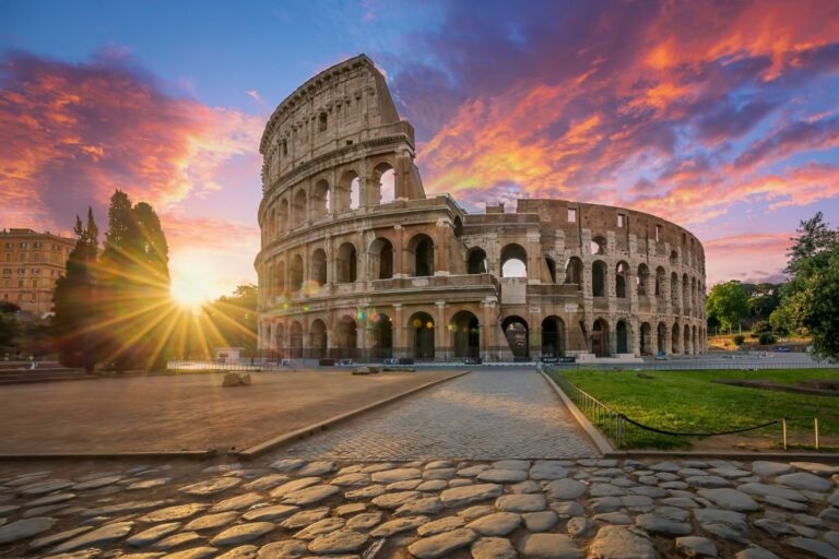 Roman Colosseum in Rome at golden hour. Photo by Getty Images for Unsplash