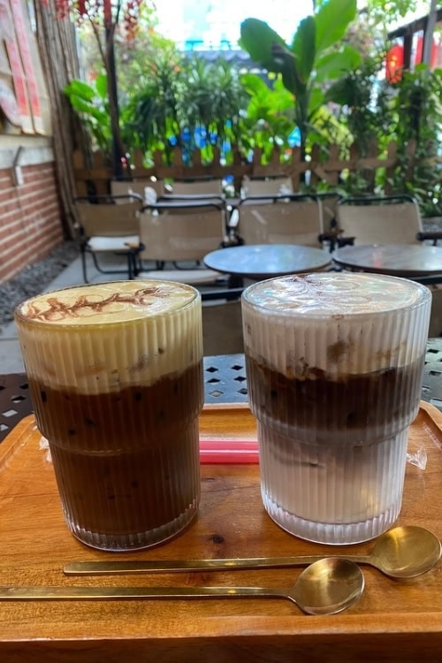 Salt coffee and egg coffee. 