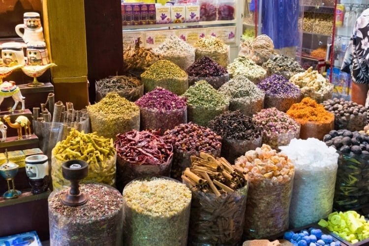 Spices at a shop in Dubai. Photo by Martijn Vonk, Unsplash
