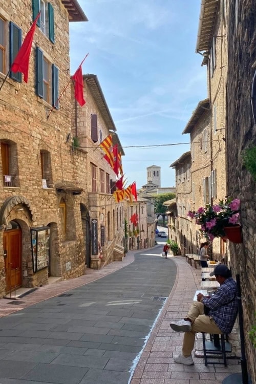 A typical street inside Assisi. Photo by Avery Chmelewski