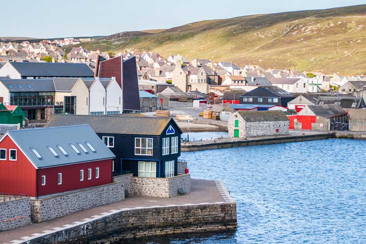 Lerwick is the main town and port of the Shetland archipelago, Scotland. Photo by istock/aiaikawa