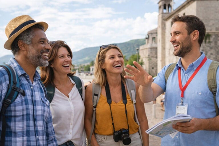 Tour guide in Europe. Photo by ChapGPT