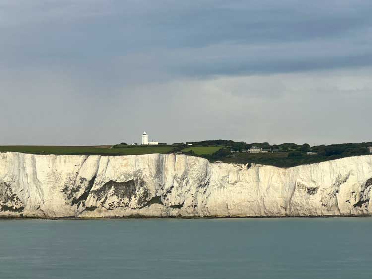 Sailing along the white cliffs of Dover. Photo by Janna Graber