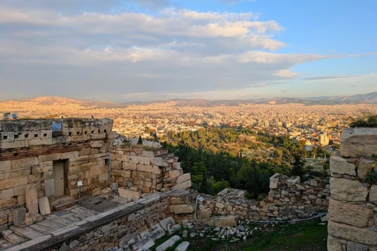 The Acropolis and its ruins overlook modern Athens. Photo by Frank Hosek