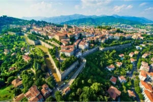 Bergamo’s Città Alta is circumscribed by 6 km of massive 16th-century Venetian Walls. Photo courtesy of Visit Bergamo