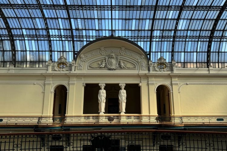 View of the Museo Nacional de Bellas Artes atrium in Santiago, Chile