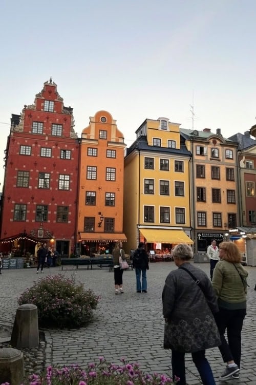Colorful old buildings decorate Stockholm, Sweden's Gamla Stan. Photo by Maureen C. Bruschi
