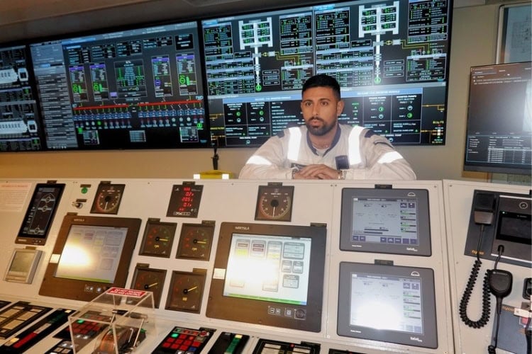 The engineering room was a stop on the ships tour. Photo by Tab Hauser