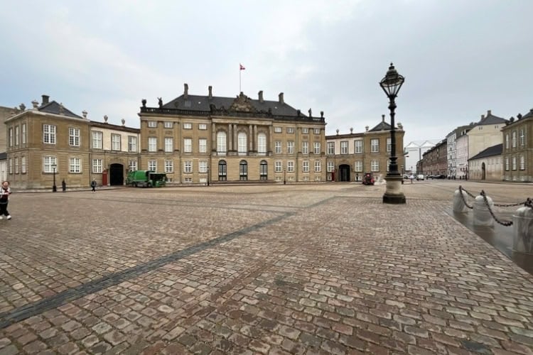 Frederik VIII's Palace at the Amalienborg Palace complex, one of four palatial residences of the Danish Royal Family. Photo by Maureen C. Bruschi