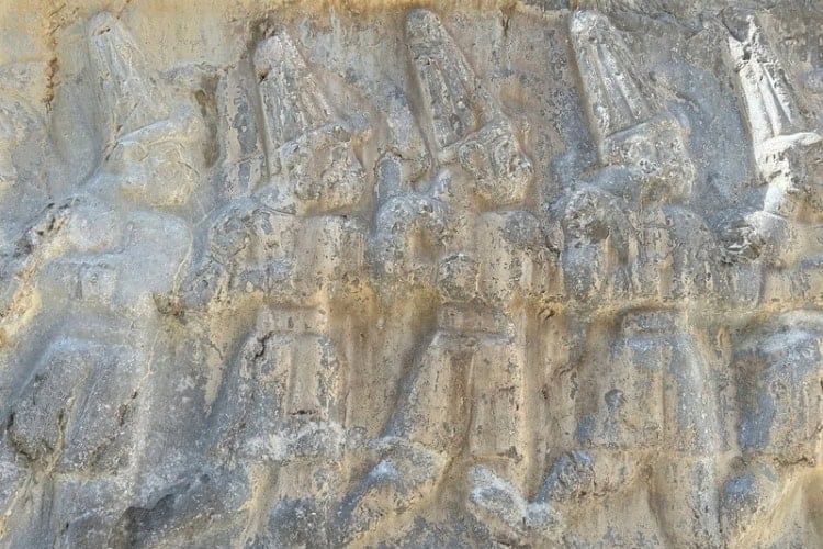Relief carving of Hittite gods of the underworld at Yazılıkaya rock sanctuary. Photo by Paul Ehrlich