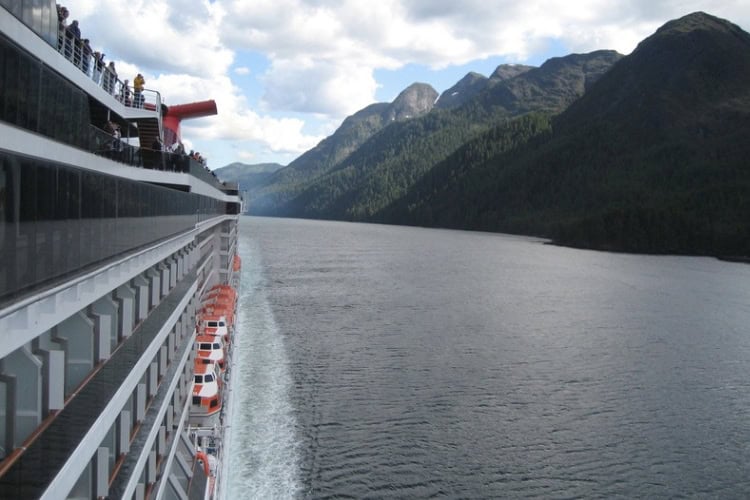 Cruise route along the Inside Passage bordered by the Tongass National Forest. Photo by Brent Cassie
