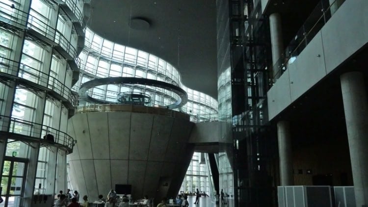 Inside Tokyo's impressive National Art Center. Photo by Alexander Goodman