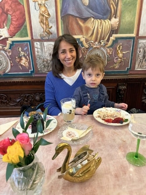 Enjoying pastries and snacks at Konditorei Kormuth in Bratislava. Photo by Meryl Pearlstein