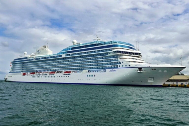 Oceania Allura, described as a floating kitchen with guest rooms. Photo by Tab Hauser