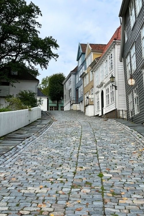 Old wooden buildings at the Gamle Bergen Museum, an open-air museum in Bergen, Norway. Photo by Maureen C. Bruschi