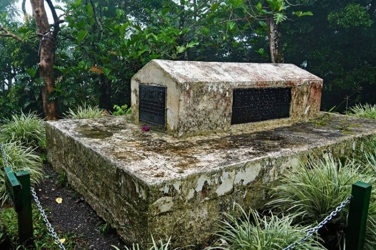 Robert Louis Stevenson's grave atop Mount Vaea in Samoa. Photo by Edward Placidi