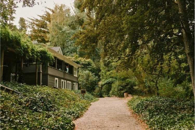 Sand Rock Farm with lush landscaping creates a tranquil getaway. Photo courtesy of Wines of the Santa Cruz Mountains