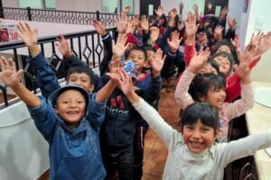 Schoolchildren at the Local Hope complex in San Mart&iacute;n Chiqu&iacute;to, Guatemala. Photo courtesy of Eco-Guest House