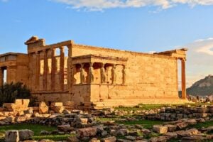 The Erechtheion, an ancient temple on the Acropolis in Athens. Photo by Frank Hosek