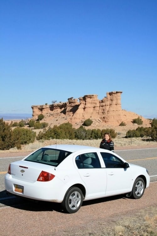 Jagged monoliths jut up from the desert floor along the High Road to Taos. Photo by Brent Cassie