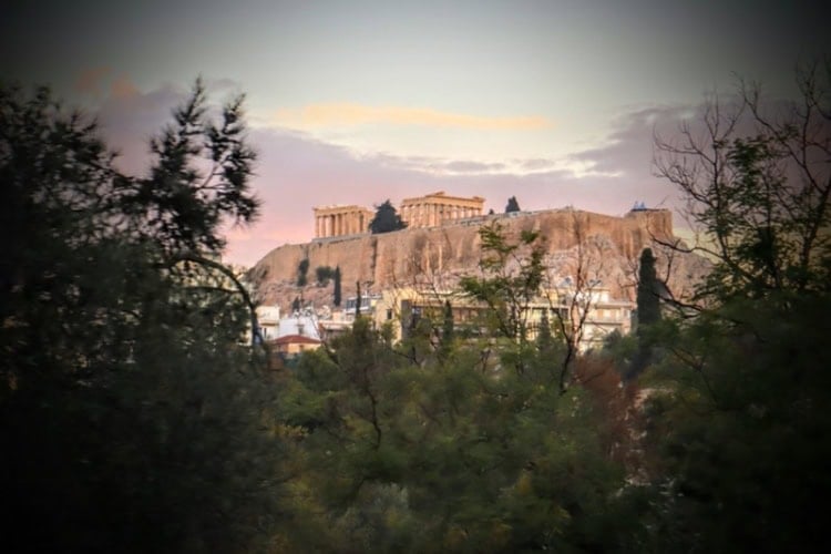 The Parthenon sits atop the limestone crag of the Acropolis high above the city of Athens. Photo by Frank Hosek