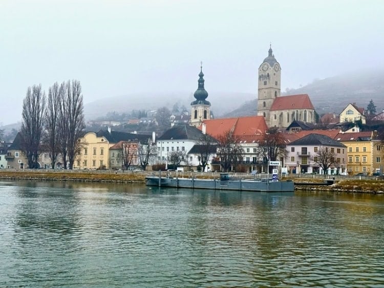 View along the Danube from AmaMagna stateroom. Photo by Meryl Pearlstein