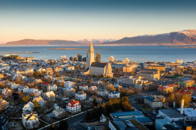 Aerial view of city buildings in Reykjavik, Iceland. Photo by Einar H. Reynis, Unsplash