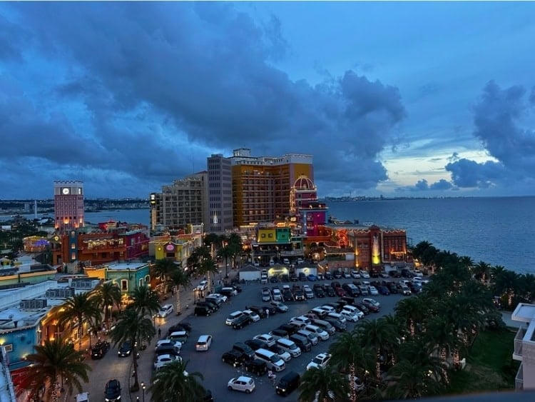 Dusk in American Village, Okinawa. Photo by Liv Headley