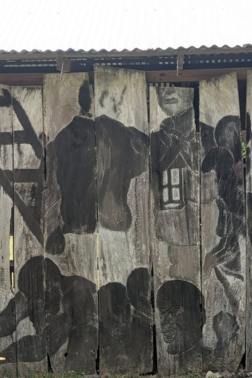 Artwork on the outside of the Charles Town Maroon Museum. Photo by Keri G
