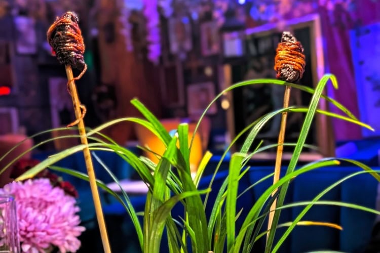 Ishtia's take on Choctaw venison with braised deer cheek in native allspice, charred over fire, and wrapped in potato filaments. Photo by Craig Stoltz