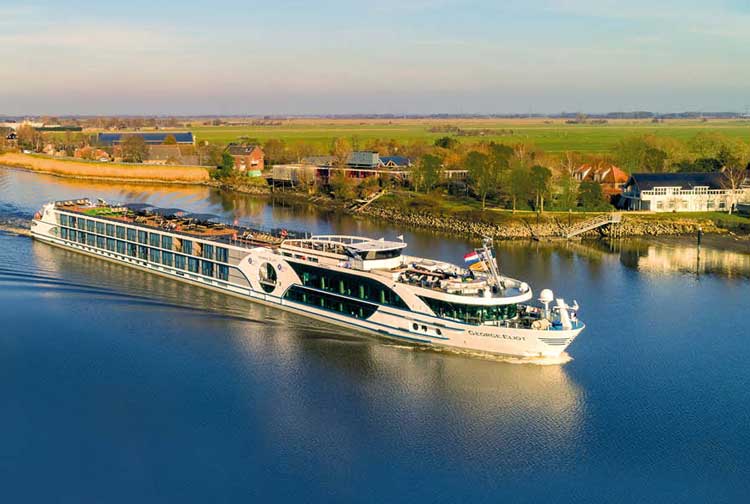 Launching in 2027, the George Eliot is the world's first river cruise ship dedicated entirely to solo travelers. Photo by Riviera Travel