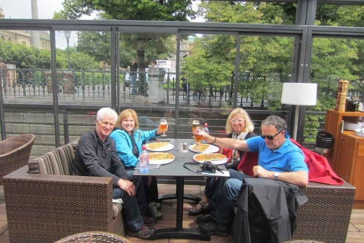 Toasting to Prague at Kolkovna. Photo by Brent Cassie